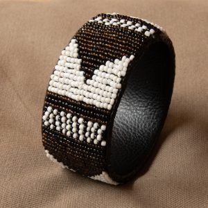brede leren kralen armband