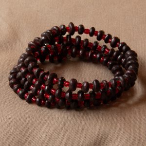 wikkelarmband bruin/rood
