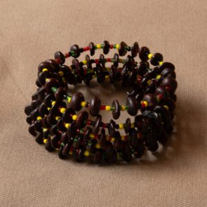 wikkelarmband bruin/geel